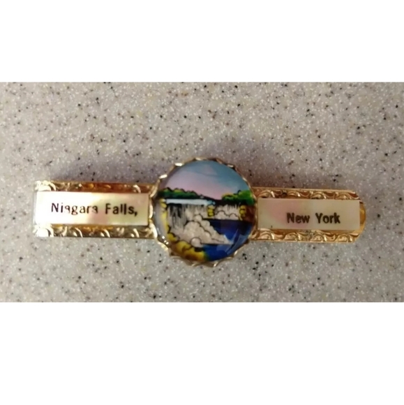 Niagara Falls Vintage Souvenir Tie Clip Bar New York Canada - Picture 1 of 8